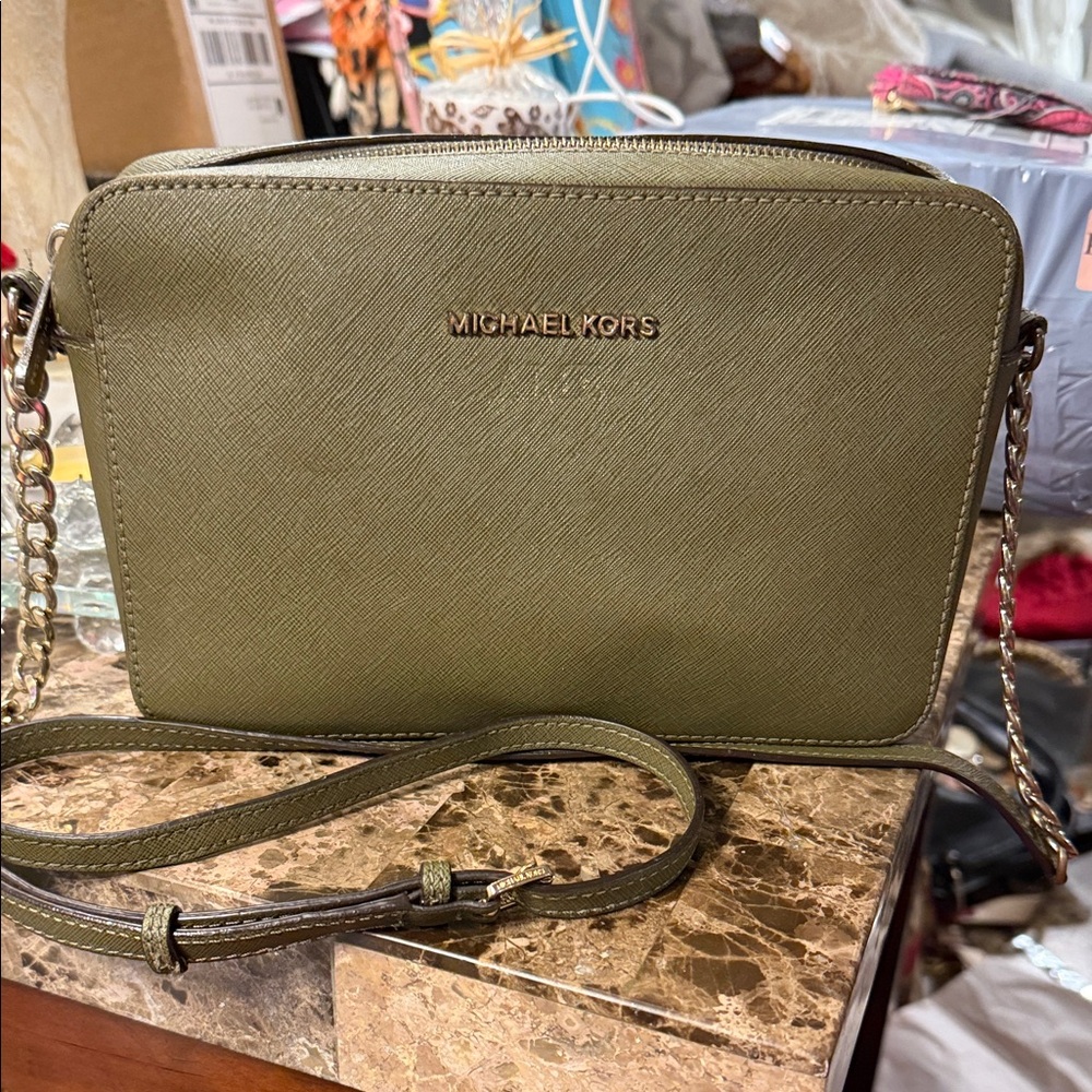 Michael Kors Olive Green Crossbody Bag